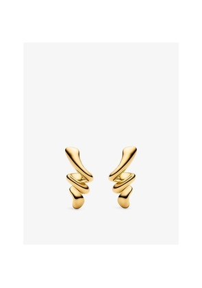 Womens Maria Black Coil Small 18ct Yellow Gold-Plated Sterling-Silver Earrings