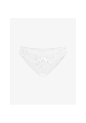 Womens Agent Provocateur Nelle Embroidered Mesh Briefs