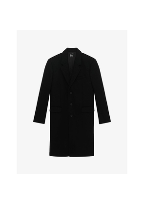 Mens The Kooples Peak-Lapel Long-Sleeve Wool-Blend Coat