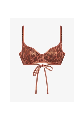 Womens Agent Provocateur Cayla Leopard-Print Bikini Top