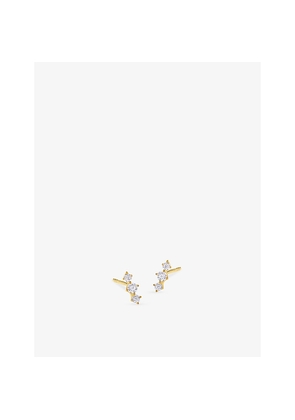 Womens Carat London Dree 18ct Yellow Gold Vermeil and Cubic Zirconia Stud Earrings