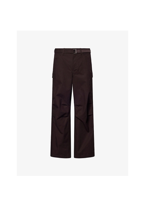 Mens Sacai Rip Stop Straight-Leg Cotton-Blend Cargo Trousers