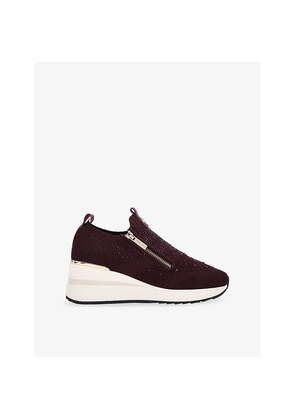 Womens Carvela High Rise Zip Knitted Trainers