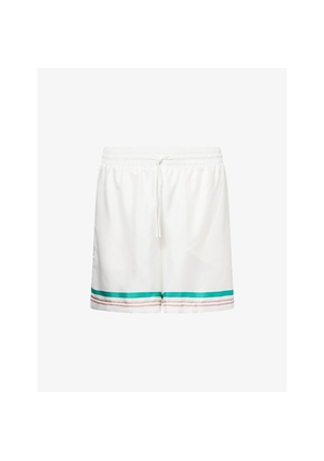 Mens Casablanca Graphic-Print Drawstring Silk Shorts