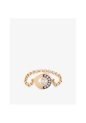 Womens La Maison Couture Skydiamond Crescent 18ct Yellow Gold and 0.21ct Lab-Grown Diamond Chain Ring