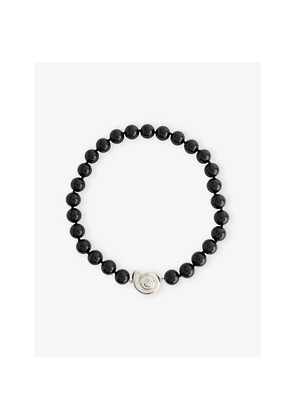 Womens Le Sundial Nautilus Sterling-Silver and Onyx Beaded Collar Necklace