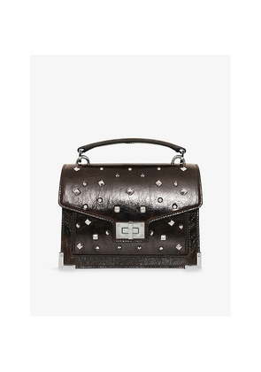 Womens The Kooples Emily Small Stud-Embellished Leather Top-Handle Bag