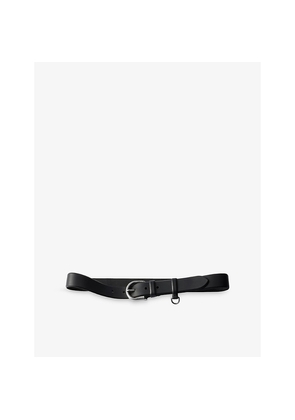 Womens Prada Curve-Buckle Leather Belt