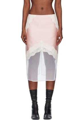 Jil Sander Pink Satin Midi Skirt