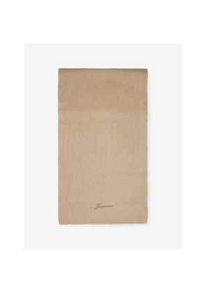 Jacquemus Tailleur Brand-Embroidery Wool and Cashmere Scarf