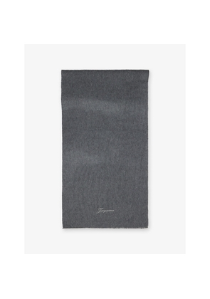 Jacquemus Tailleur Brand-Embroidery Wool and Cashmere Scarf
