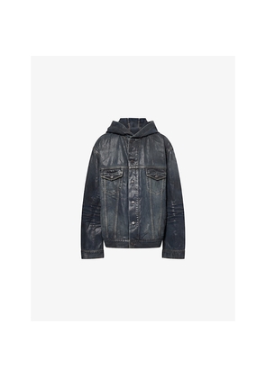 Womens Acne Studios Hooded Relaxed-Fit Denim Jacket