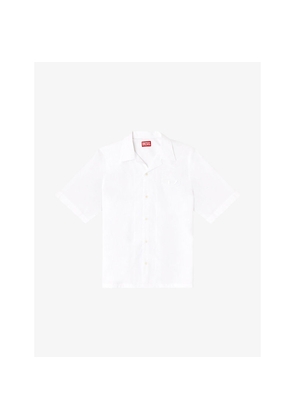 Mens Diesel S-Mac Pcal Notched-Collar Cotton Bowling Shirt