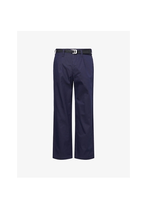 Mens Stone Island Gabardine Marina Belted Woven Trousers