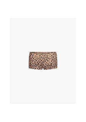 Womens Skims Leopard-Print Stretch-Woven Boy Shorts