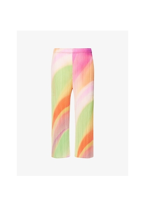 Womens Pleats Please Issey Miyake Groove Split Knitted Culottes