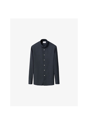 Mens Eton Micro-Check Slim-Fit Cotton-Flannel Shirt