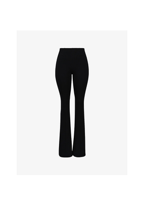 Womens House of CB The Fitted Flared-Leg Stretch-Woven Trousers