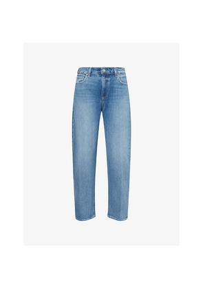 Womens Paige Alexis Barrel-Leg Denim Jeans
