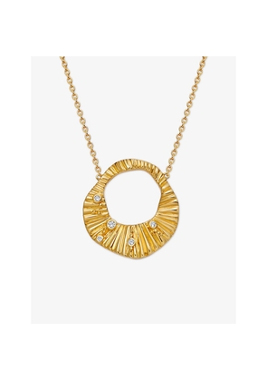 Womens Astley Clarke Raye 18ct Yellow Gold Vermeil and Lab-Grown White Sapphire Pendant Necklace