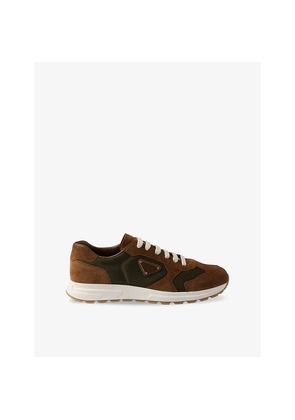 Mens Prada Prax Suede and Woven Trainers