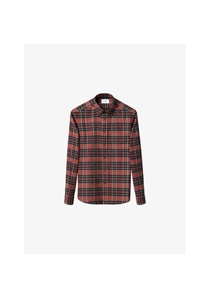 Mens Eton Check Signature Casual-Fit Cotton Flannel Shirt