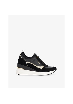Womens Dune Ellaina Suede Low-Top Wedge Trainers