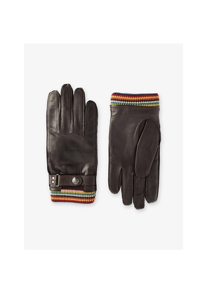Mens Paul Smith Signature Stripe Leather Gloves