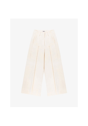 Womens Ro&Zo Pleated Wide-Leg Woven Trousers