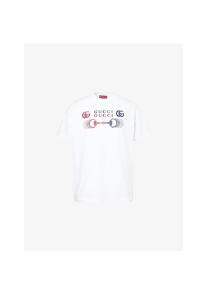 Mens Gucci Logo-Print Short-Sleeve Cotton T-Shirt