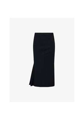 Womens Givenchy Ruffled-Back High-Waist Stretch-Crepe Midi Skirt