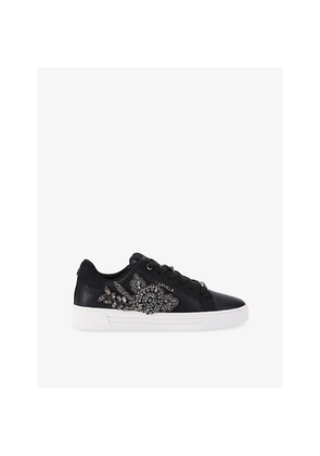 Womens Carvela Mortella Faux-Leather Low-Top Trainers