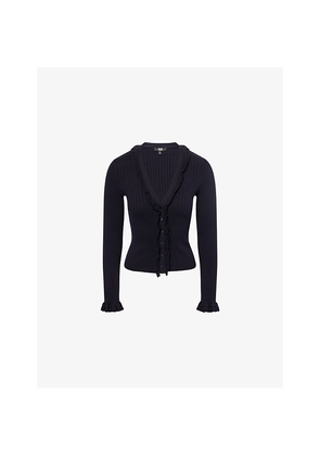 Womens Paige Demetra Ribbed Cotton-Blend Cardigan