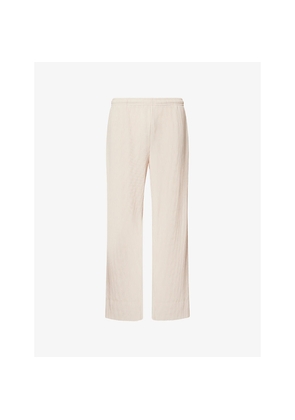 Mens Belier Pleated Resort Stretch-Woven Trousers