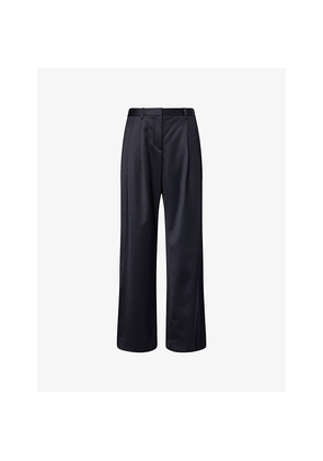 Womens TWP Sulli Straight-Leg Stretch-Wool Trousers