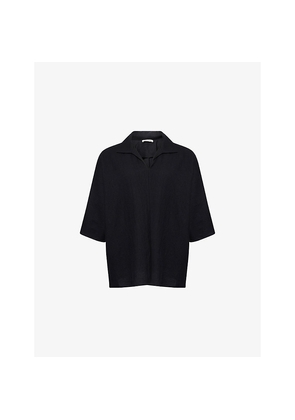 Mens Fear Of God Spread-Collar Short-Sleeves Wool Polo Shirt