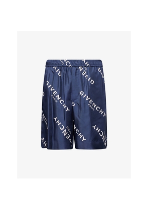 Mens Givenchy Relaxed-Fit Logo Silk Shorts
