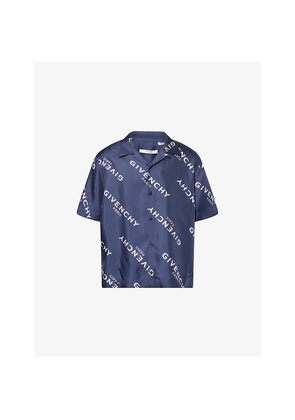 Mens Givenchy Logo Silk Bowling Shirt