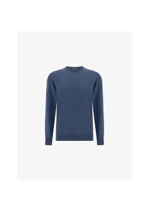 Mens Boggi Milano Crewneck Regular-Fit Merino-Wool Jumper