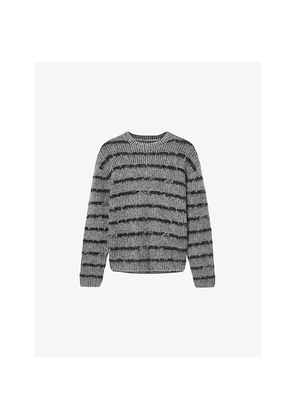 Mens Allsaints Dissolved Striped Knitted Jumper