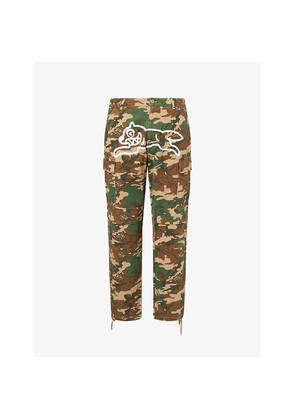 Mens Icecream Running Dog Camo Denim Cargo Trousers