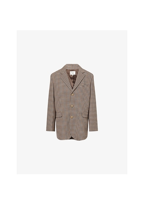 Womens Frame The Houndstooth Stretch-Woven Blazer