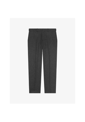 Mens The Kooples Tapered-Leg Mid-Rise Wool-Blend Trousers