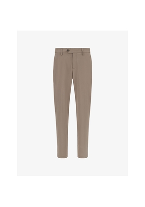 Mens Boggi Milano Garment-Dyed Tapered-Leg Stretch Cotton-Blend Trousers