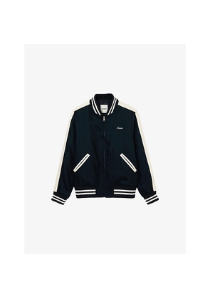Mens Sandro Varsity Striped Woven Jacket