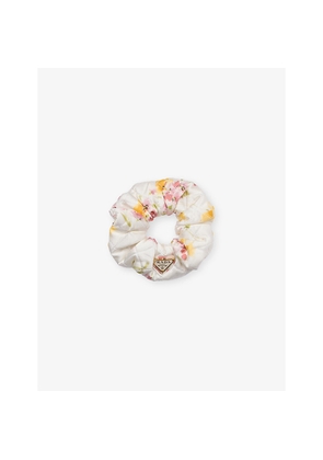 Womens Prada Floral-Print Satin Hair Scrunchie