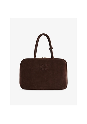 Womens Miu Miu Beau Suede Top Handle Bag