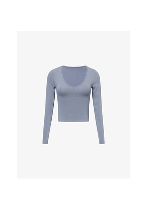 Womens Gymshark Waffle Long-Sleeve Jersey Top