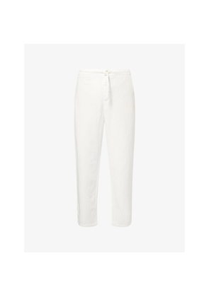 Mens Frescobol Carioca Mendes Straight-Leg Linen-Cotton Blend Trousers