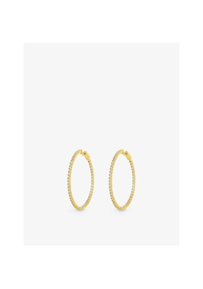 Womens Carat London Paloma Large Yellow Gold-Plated Vermeil Sterling-Silver Hoop Earrings